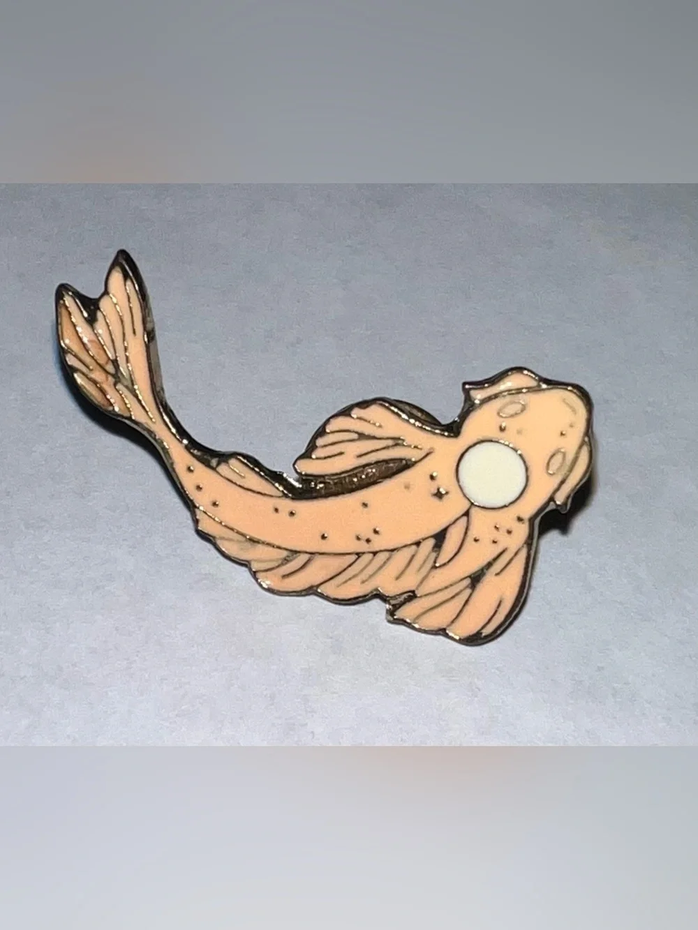 Peach Koi Fish Enamel Pin Decorative Pet Fish Accessory Keepsake Collectible